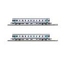 2 voitures voyageurs corail VTU, livrée Nouvelle déco, 2e classe - Azar Models V01-CPP2 - Z 1/220 - SNCF - 2R - 2