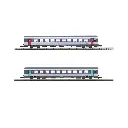2 voitures voyageurs corail VTU, livrée Nouvelle déco, 1ère/2e classe - Azar Models V01-CPP1 - Z 1/220 - SNCF - 2R - 2