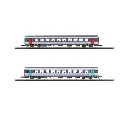 2 voitures voyageurs corail VTU, livrée Nouvelle déco, 1ère/2e classe - Azar Models V01-CPP1 - Z 1/220 - SNCF - 2R - 3