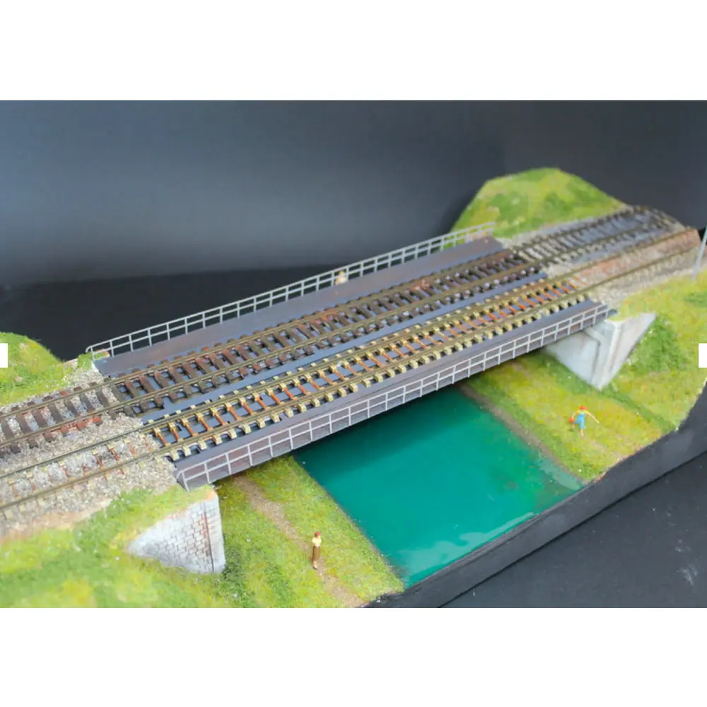 Pont métallique 2 voies avec culées - 250 mm BoisModelisme 108009 - HO 1/87 - 2