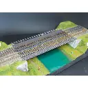 Pont métallique 2 voies avec culées - 350 mm BoisModelisme 108010 - HO 1/87 - 2