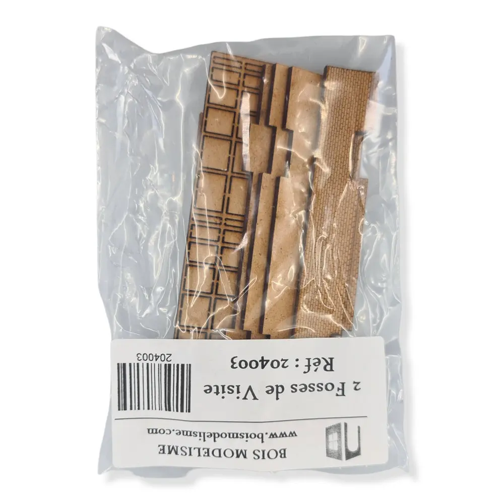 Lot de 2 fosses de visite BOIS MODELISME 204003 - N 1/160 - 3
