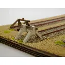 Lot de 12 heurtoirs bi-bloc en bois et béton armé - Bois Modélisme 113008 - HO 1/87 - 2