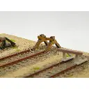 Lot de 12 heurtoirs bi-bloc en bois et béton armé - Bois Modélisme 113008 - HO 1/87 - 4