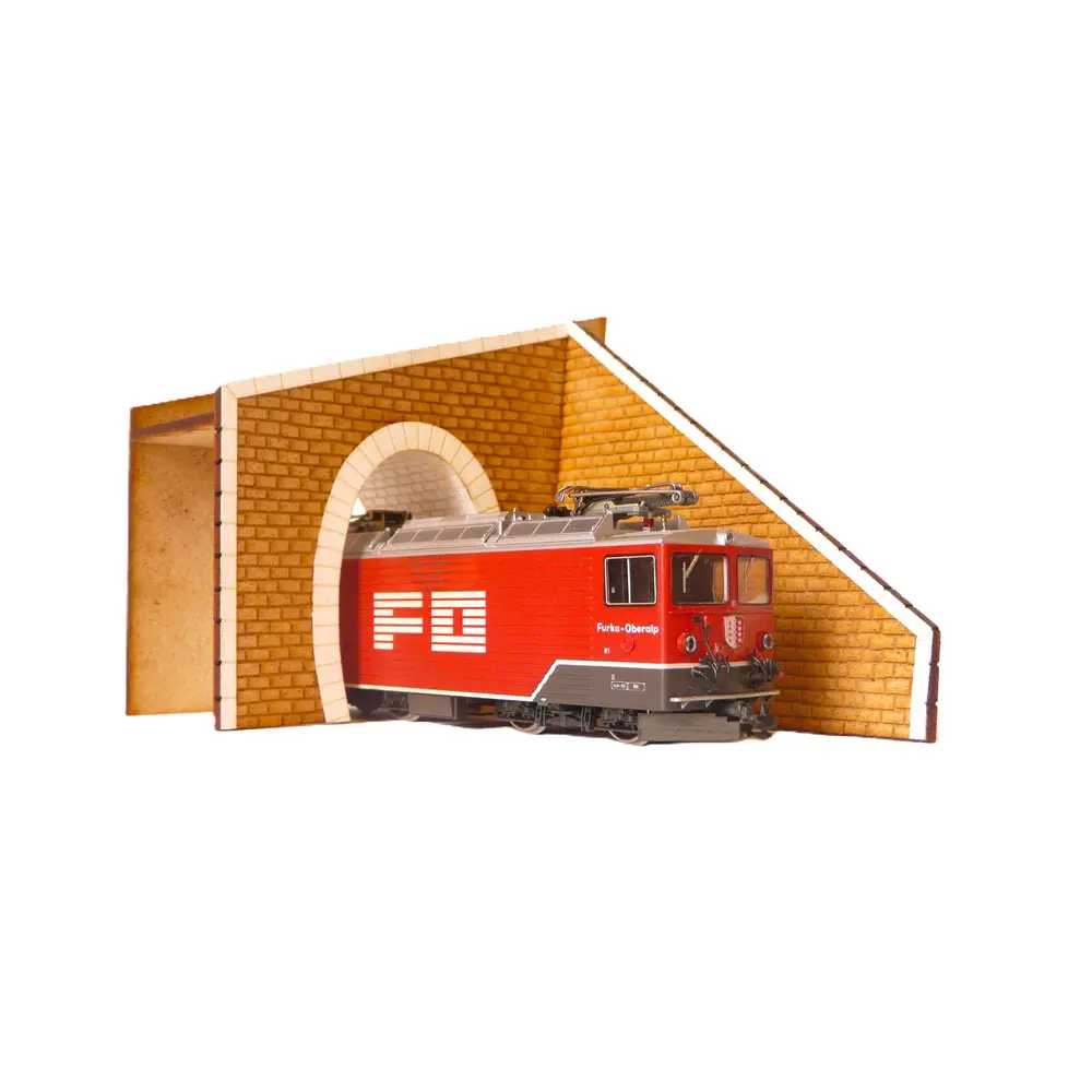 Entrée de tunnel pour une voie métrique avec mur de soutènement à gauche - Bois Modélisme 109017 - HOm 1/87 - 5