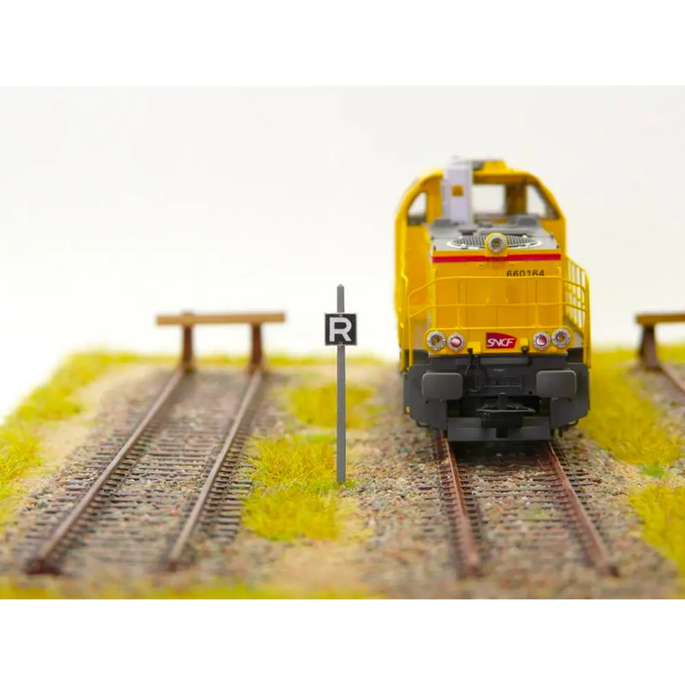 Pancarte "R" Fin de vitesse limitée BOISMODELISME 115029 - HO 1/87 - SNCF - 2