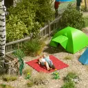 Scénette "Camping Romantique" - Busch 79820 - HO : 1/87 - 2