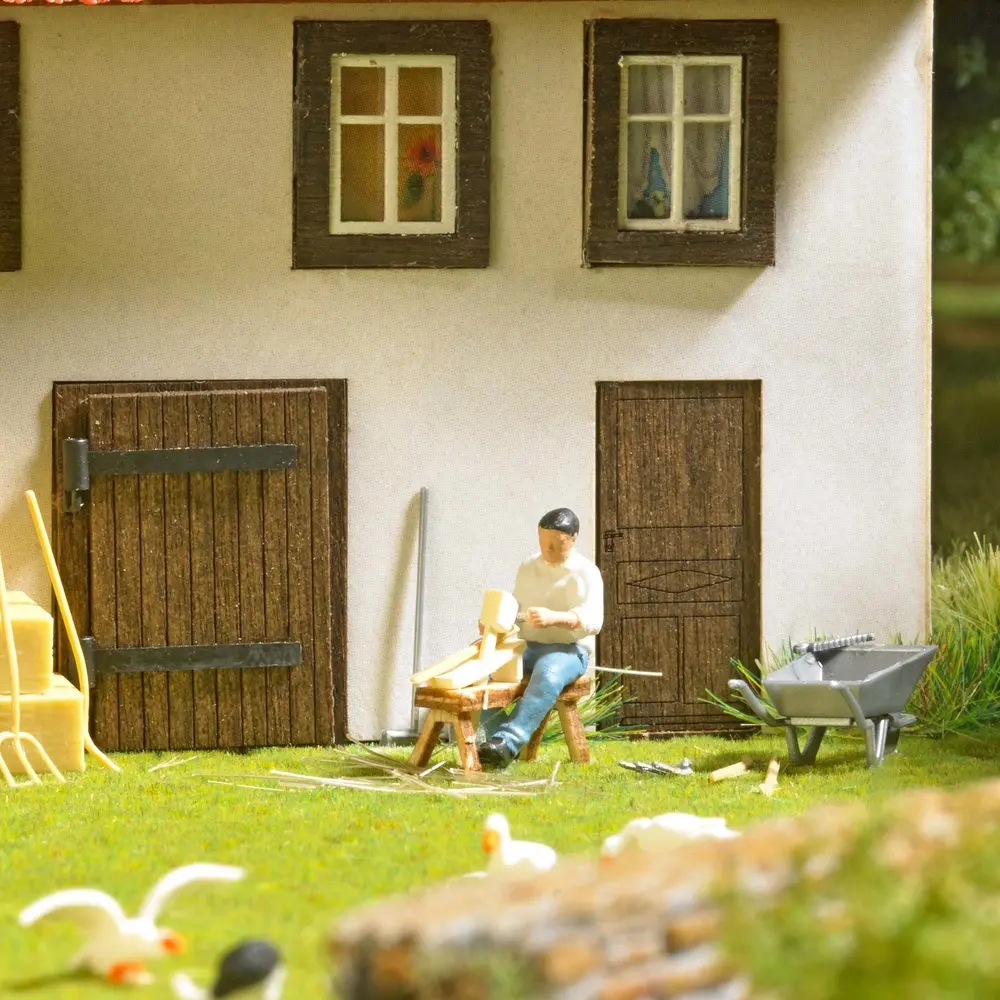 Sculpteur de bois - Coffret d'action - Busch 79855 - HO 1/87 - 2