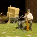 Affûter une faux - Ensemble d'action scénette - Busch 79854 - HO 1/87 - 2