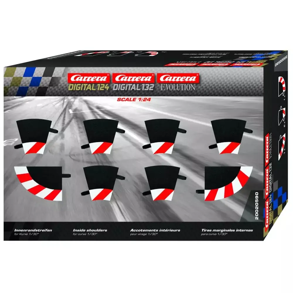 6 Accotements intérieurs pour virage 1/30° - Carrera 20590 - 1/24 - 4
