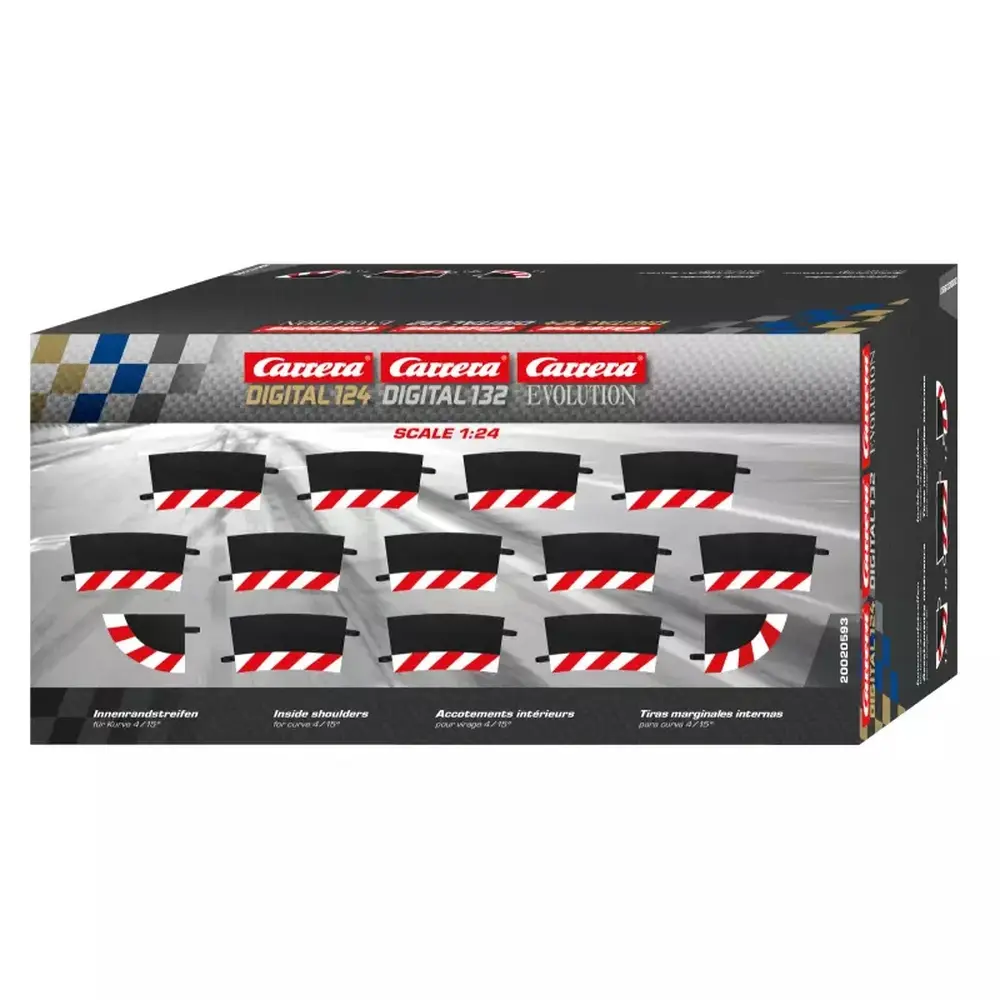 12 Accotements intérieurs pour virage 4/15° - Carrera 20593 - 1/24 - 2