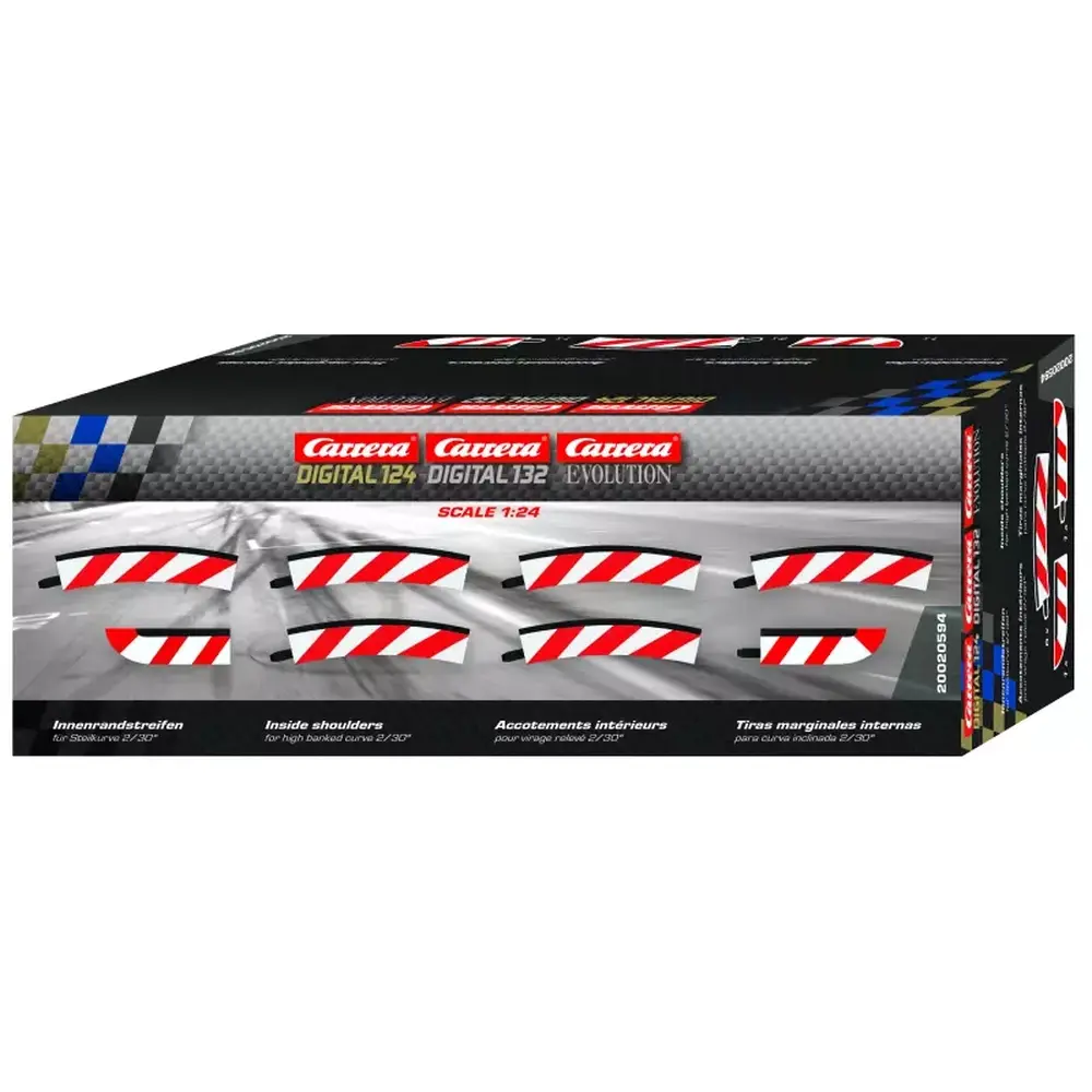 6 Accotements intérieurs pour virage relevé 2/30° - Carrera 20594 - 1/24 - 2