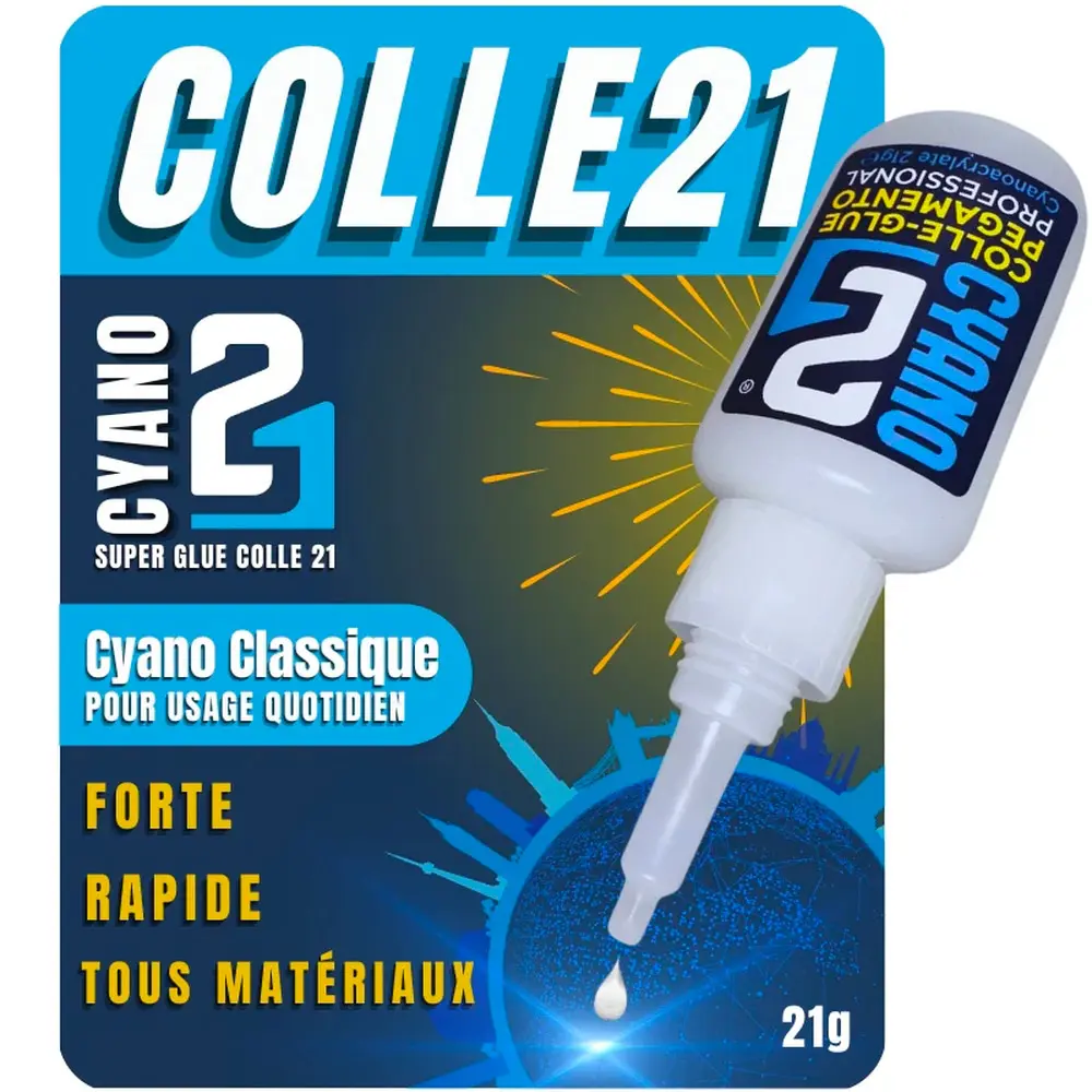 Super Glue Cyanoacrylate - Colle21 - 21 grammes - 6