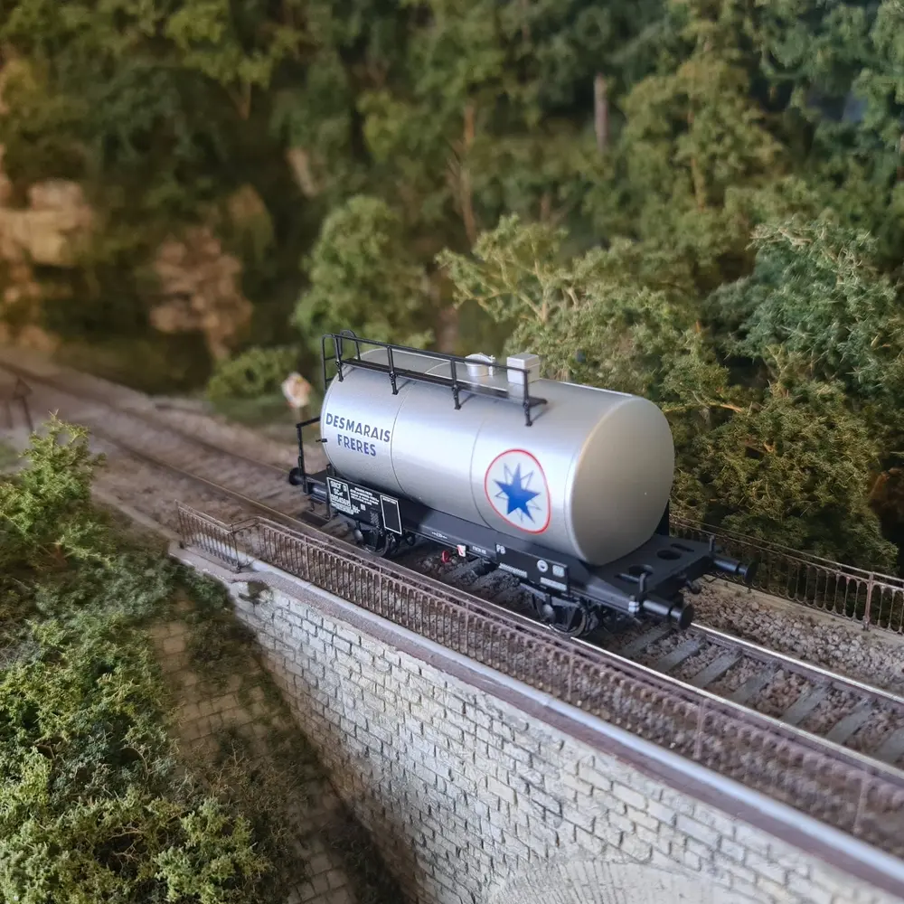Wagon Citerne Uedinger "Desmarais" - Gris - 30m3 - MAKETIS / EXACT TRAIN 20622 - SNCF - HO : 1/87 - EP. III  - 4