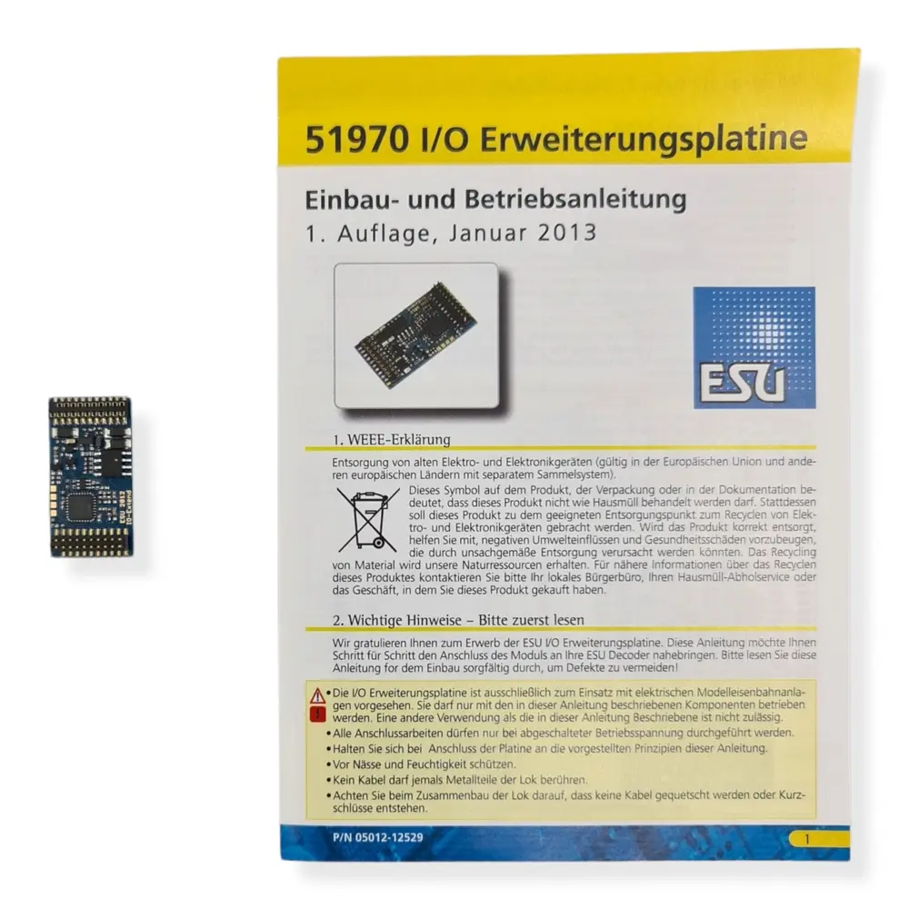 Carte d'extension Esu 51970 - HO 1/87 - 21MTC - pour LokPilot & LokSound - 7