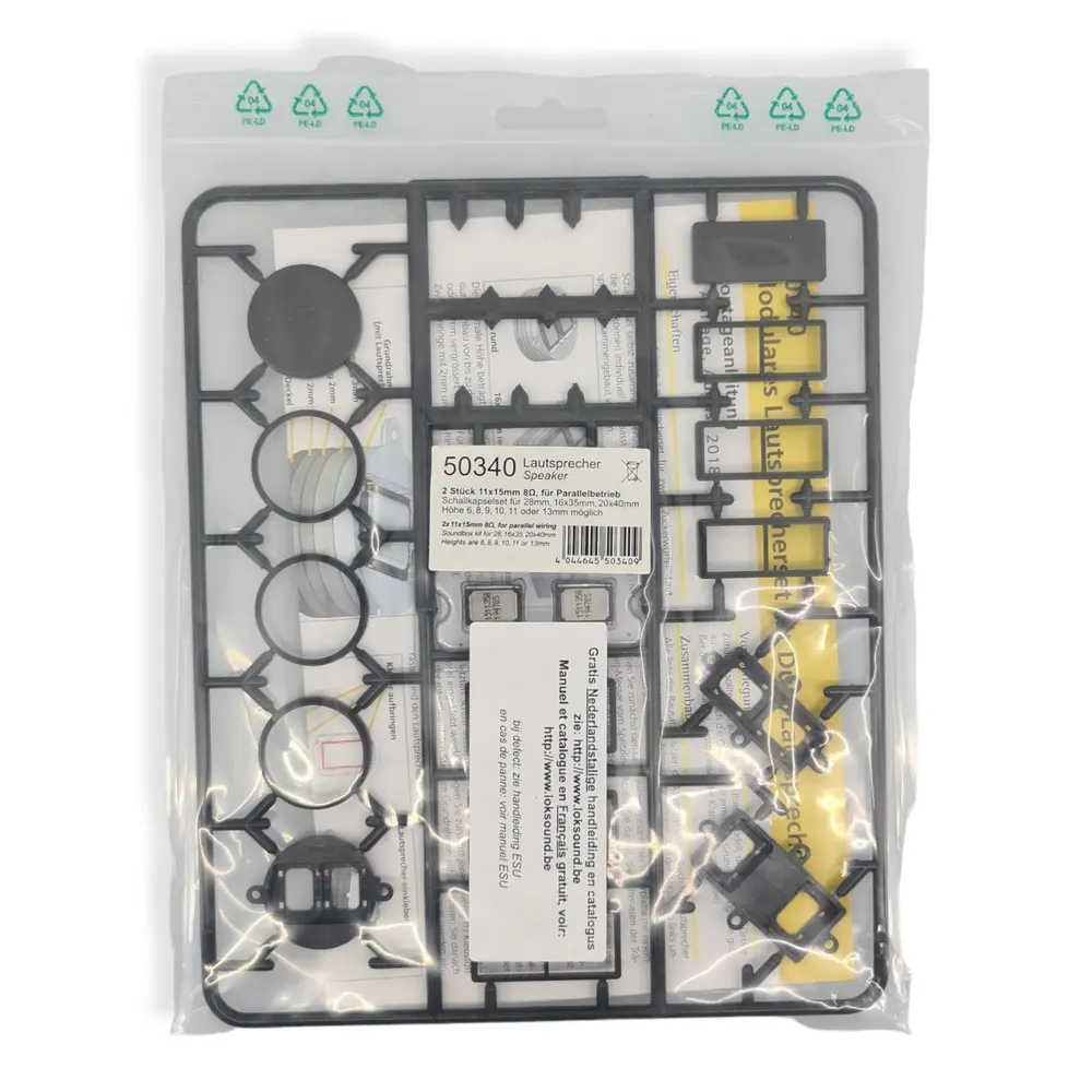2 Haut-parleurs 11x15mm et plaque de montage universel 8 ohms ESU 50340 - 2