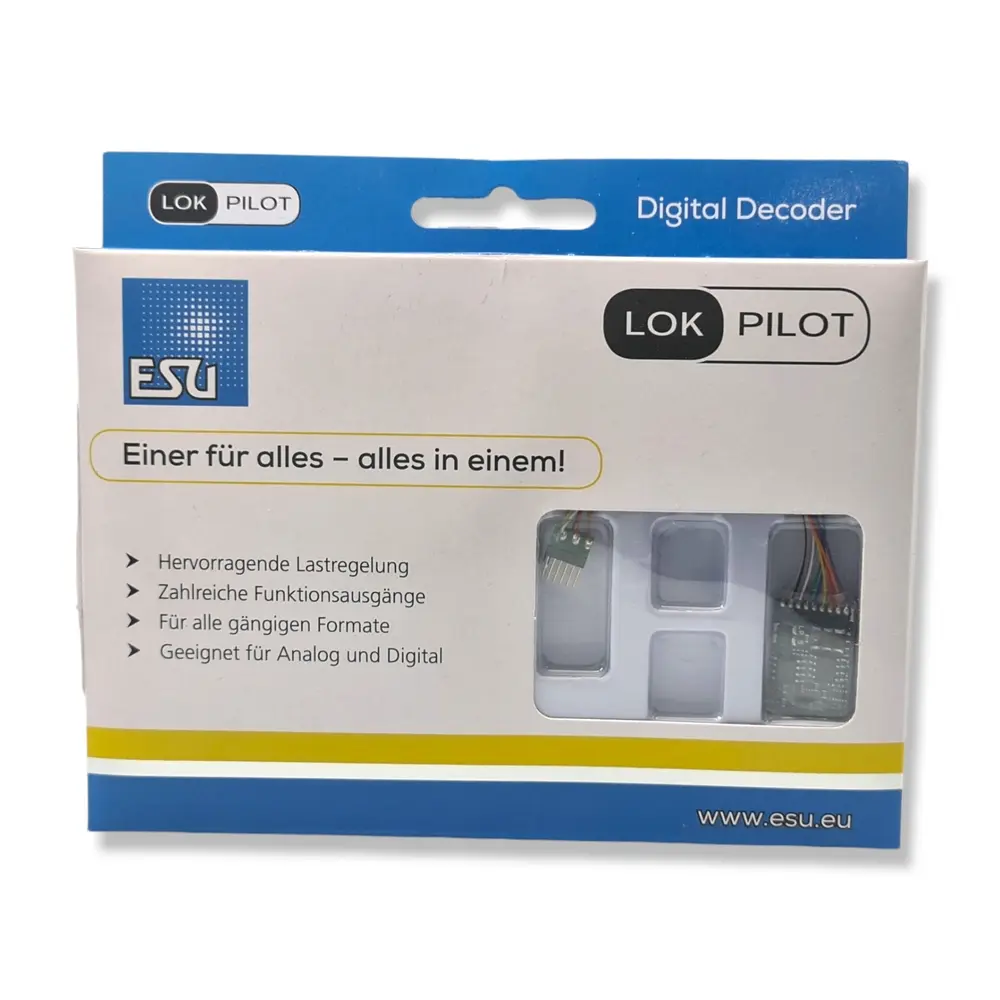 Décodeur LokPilot V5 Esu 59626 - HO 1/87 - DCC - 6 broches / NEM 651 - 2