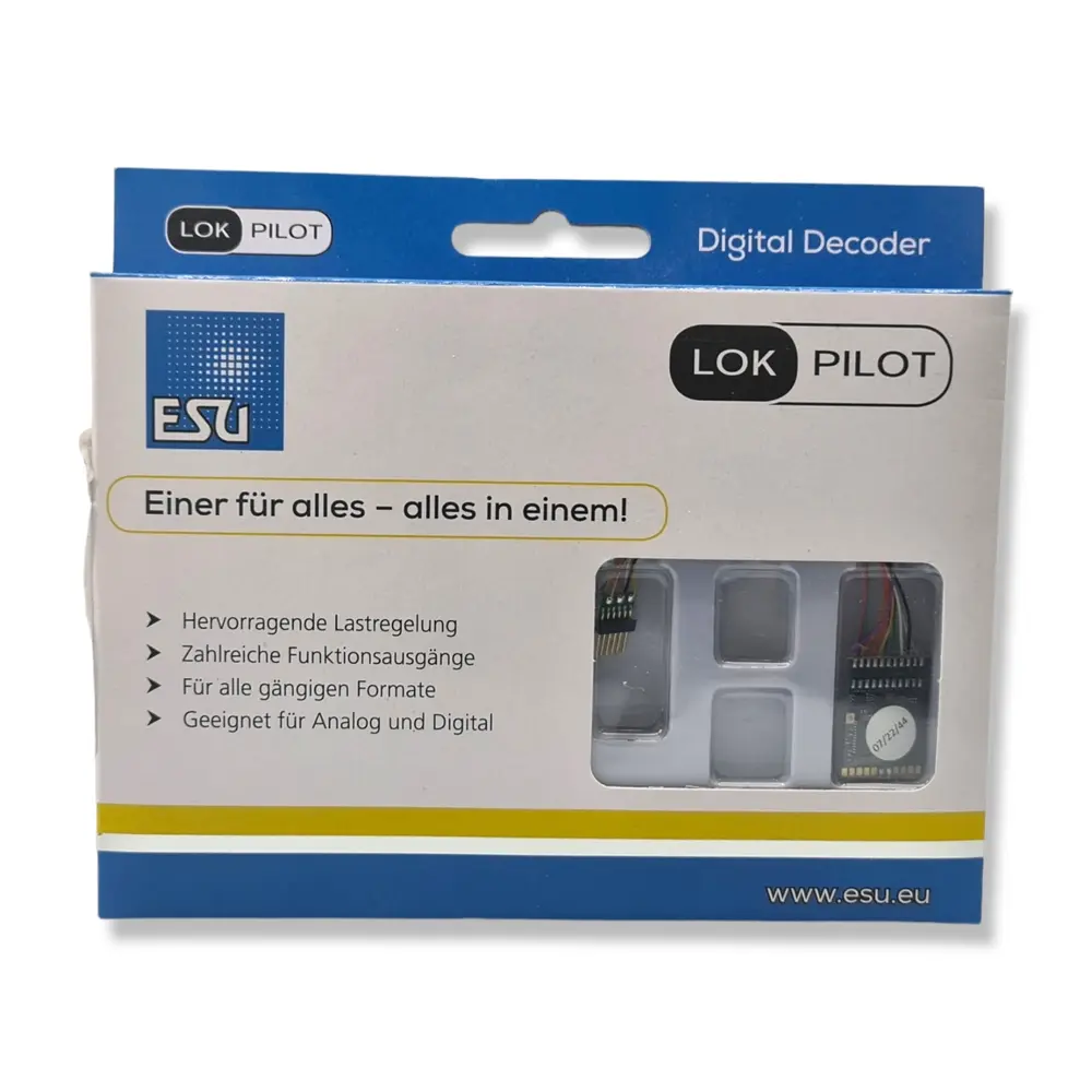 Décodeur LokPilot V5 Esu 59616 - HO 1/87 - DCC / MM / SX / M4 - 6 broches / NEM 651 - 2