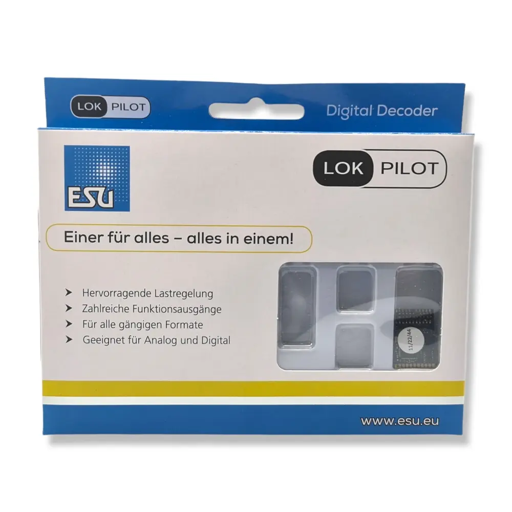 Décodeur LokPilot V5 Esu 59612 - HO 1/87 - DCC / MM / SX / M4 - PluX22 / NEM658 - 2