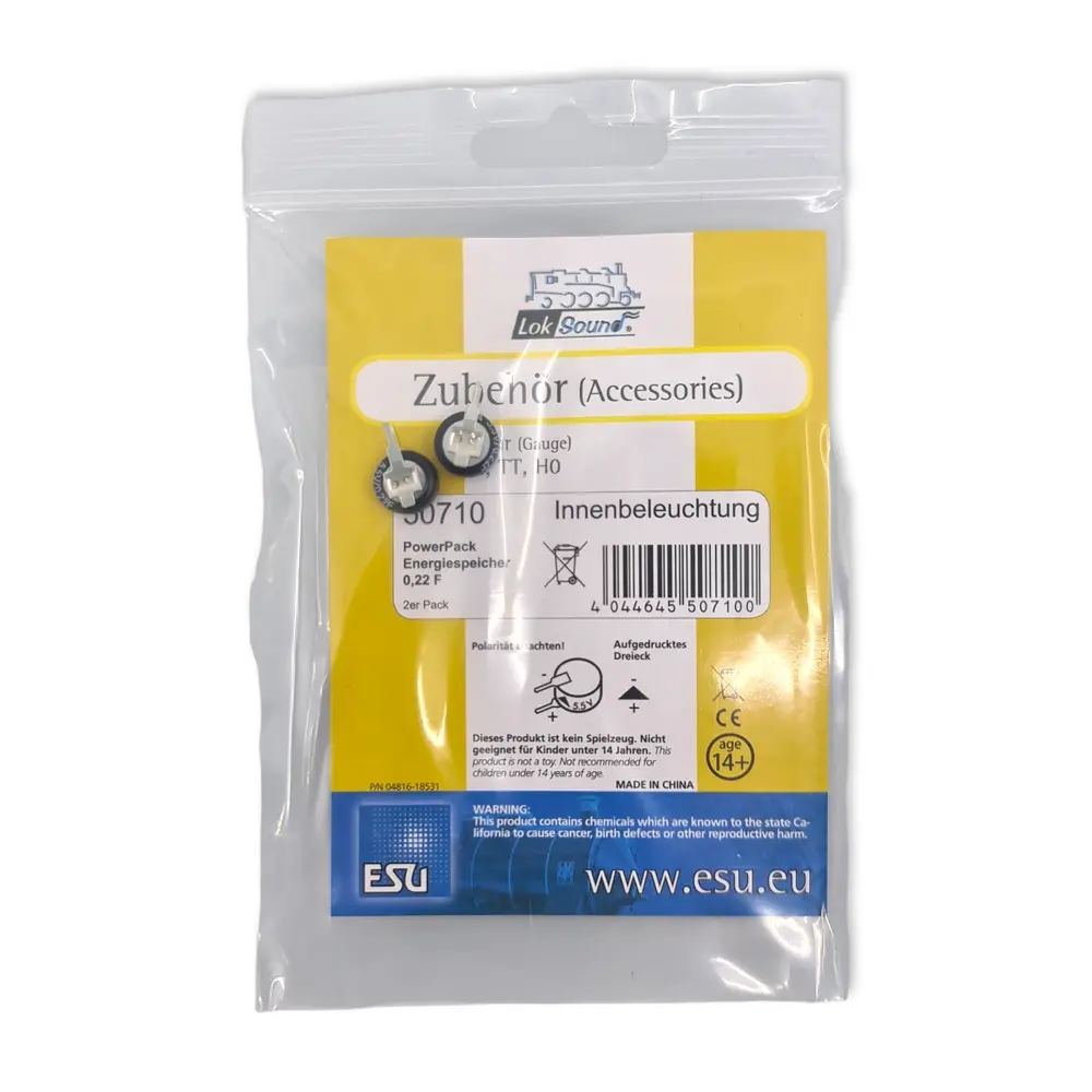 Set de 2 condensateurs Power Pack Esu 50710 - HO 1/87 - pour éclairage intérieur - 3