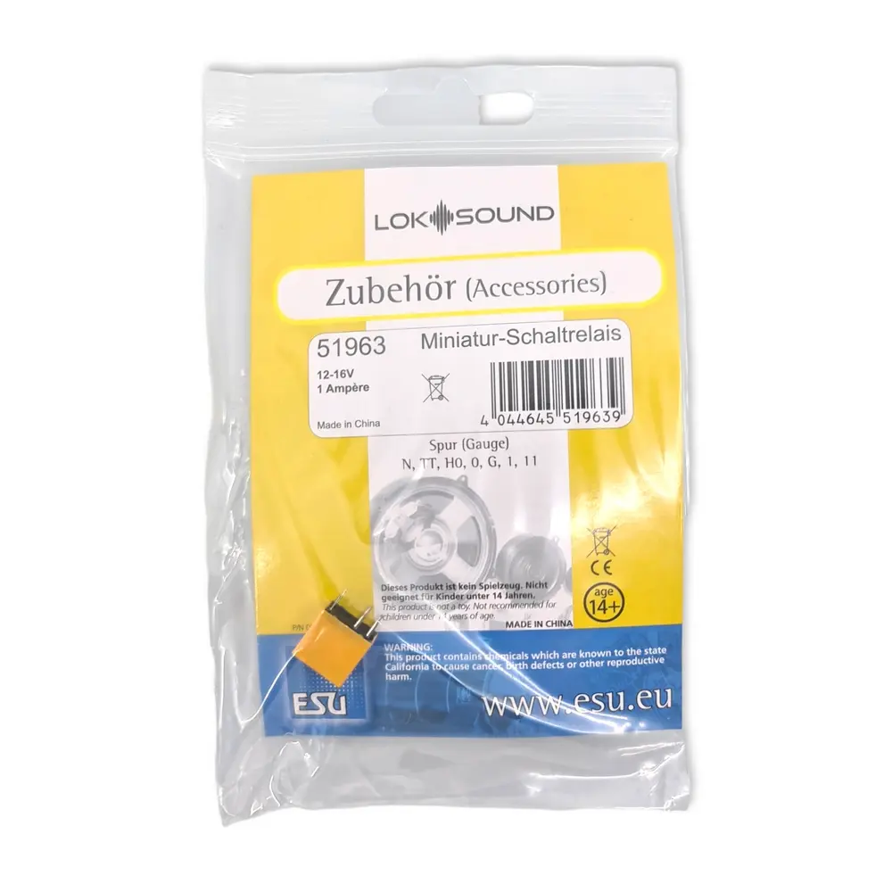 Relais miniature Esu 51963 - 16 Volts - pour le contrôle des charges d'un décodeur - 3