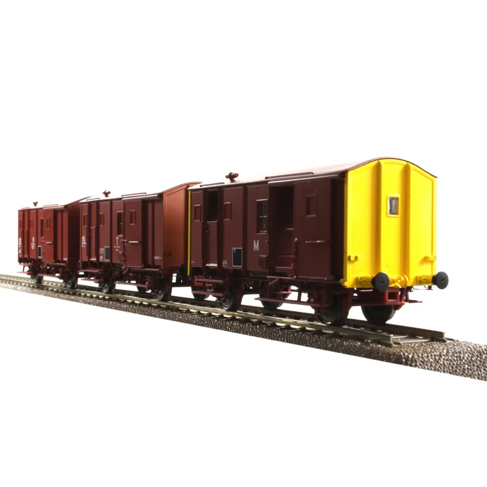 Coffret de 3 fourgons UIC sans feux de fin de convoi - HO 1/87 - EPM 510012 - 2
