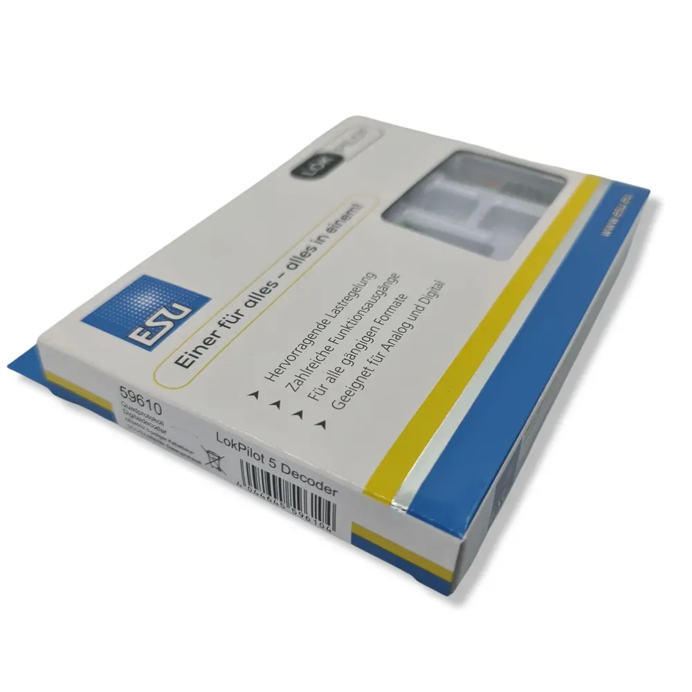 Décodeur LokPilot V5 - DCC/MM/SX/M4 8 broches NEM 652 ESU 59610 - HO / O - 2