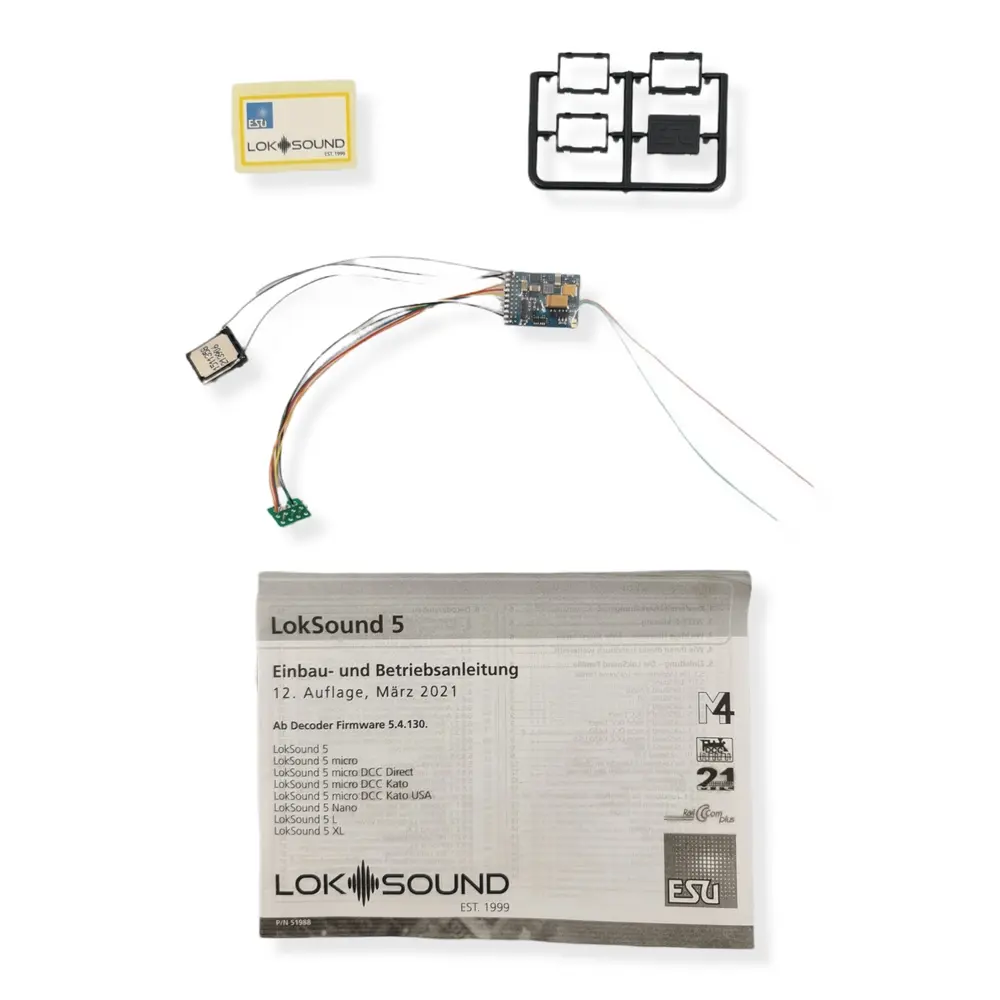 Décodeur sonore 8 broches V5 Esu 58210 - avec haut-parleur - NEM 652 - 8