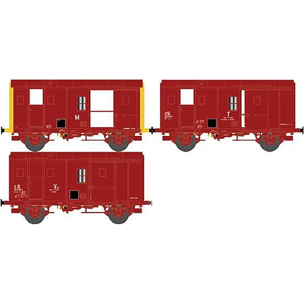 Coffret de 3 fourgons UIC sans feux de fin de convoi - HO 1/87 - EPM 510012 - 3