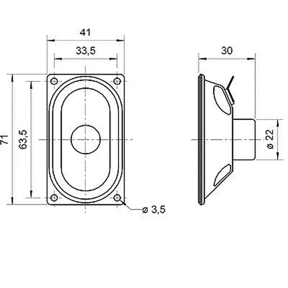 Haut-Parleur Visaton SC4.7ND 5,41x70mm, 8 ohms ESU 50336 G 1/ 22.5 - 2