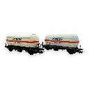 Coffret de 2 wagons citernes à gaz à 2 essieux Zgkk avec toit ouvrant, "REPSOL Butano" - Électrotren HE6066 - HO 1/87 - RENFE - Ep IV - 2R - 2