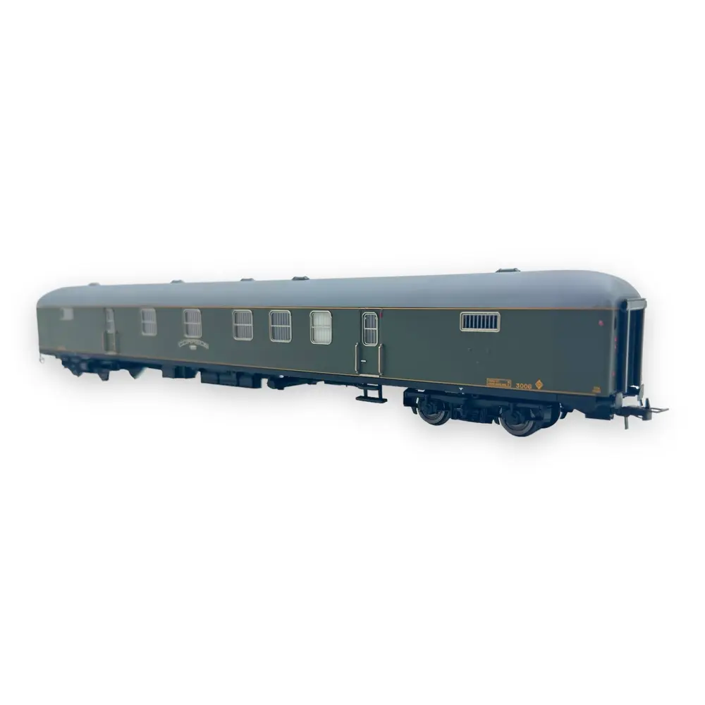 Fourgon postal DGDC-3000, vert à bandes jaunes en livrée d'origine - Électrotren HE4022 - HO 1/87 - RENFE - Ep III - 2R - 2