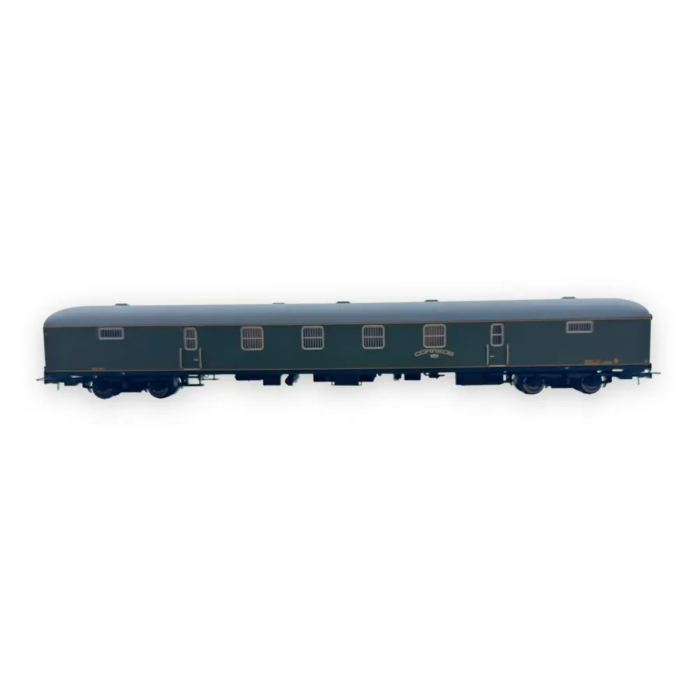 Fourgon postal DGDC-3000, vert à bandes jaunes en livrée d'origine - Électrotren HE4022 - HO 1/87 - RENFE - Ep III - 2R - 3