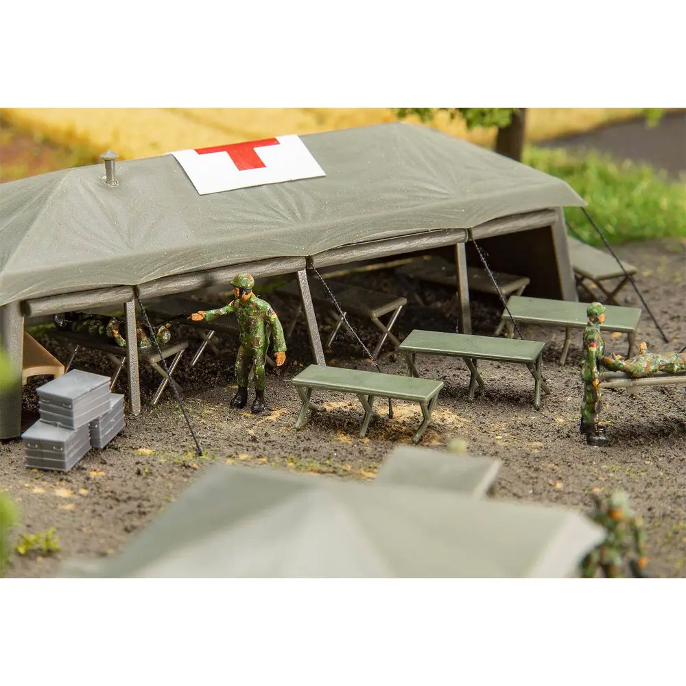 Pack de 12 lits de camp médical FALLER 144071 - HO 1/87 - militaire - 2