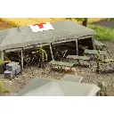 Pack de 12 lits de camp médical FALLER 144071 - HO 1/87 - militaire - 2