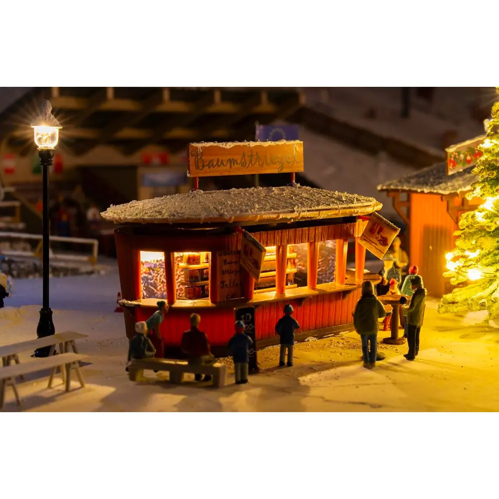  2 Stands de marché de Noël avec sapin de Noël illuminé - FALLER 134006 - 2