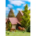 Ensemble de 3 chevaux et 1 poney Faller 151912 - HO : 1/87 - 2