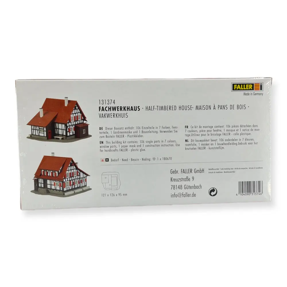 Maison à colombages - Faller 131374 - HO 1/87 - 121x126x95 mm - 4