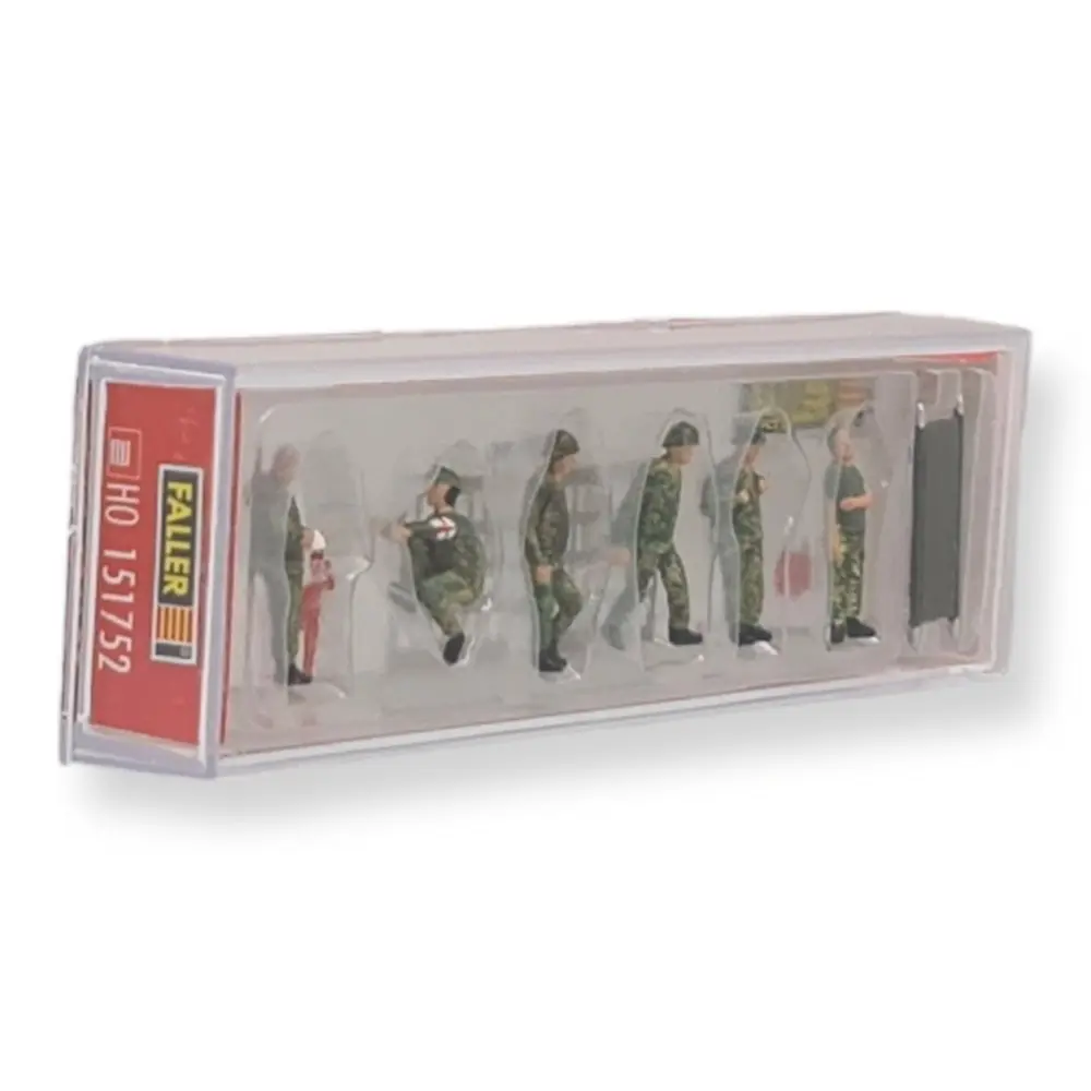 Six soldats ambulanciers avec une civière - Faller 151752 - HO 1/87e - 2