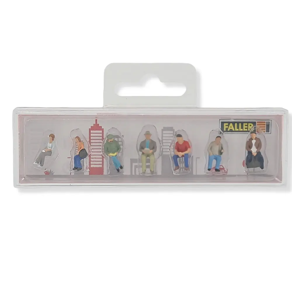 Lot de 7 personnages assis, adultes Faller 151662 - HO : 1/87 - 2