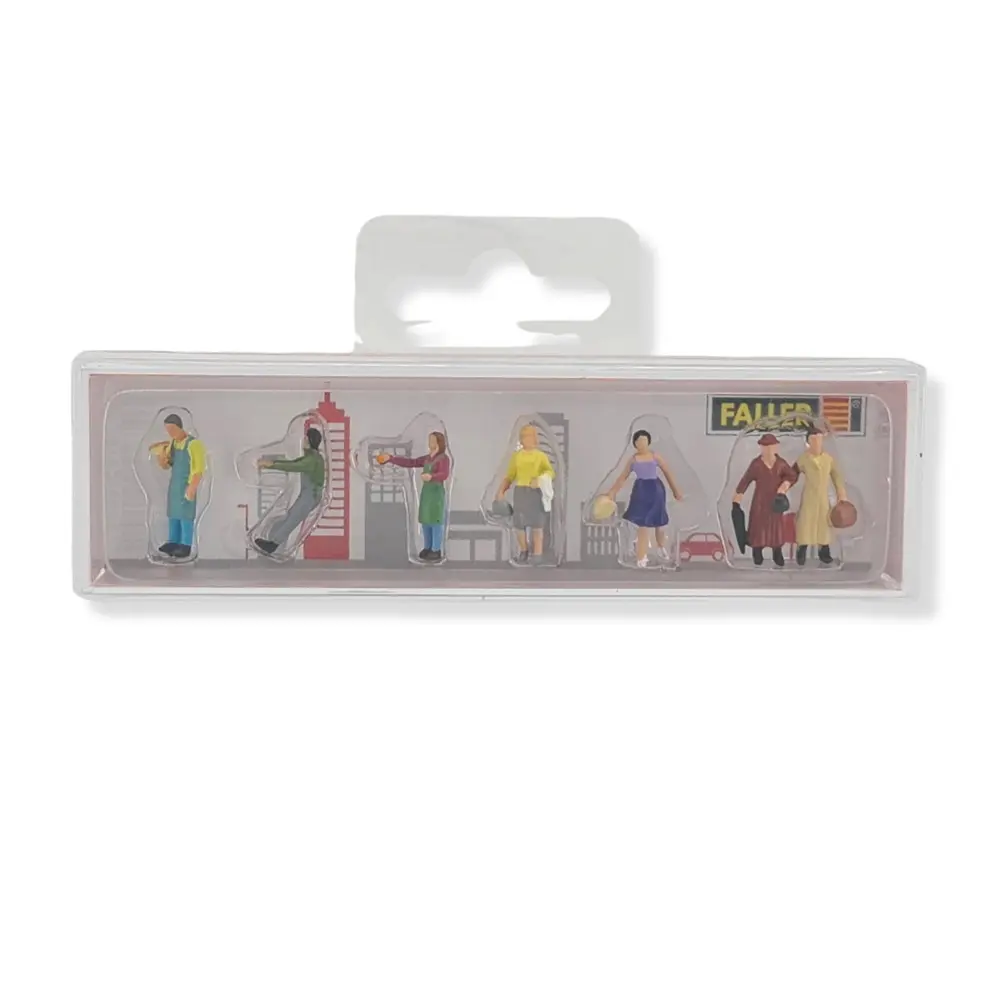 Lot de 7 personnages au marché hebdomadaire Faller 151670 - HO : 1/87 - 2