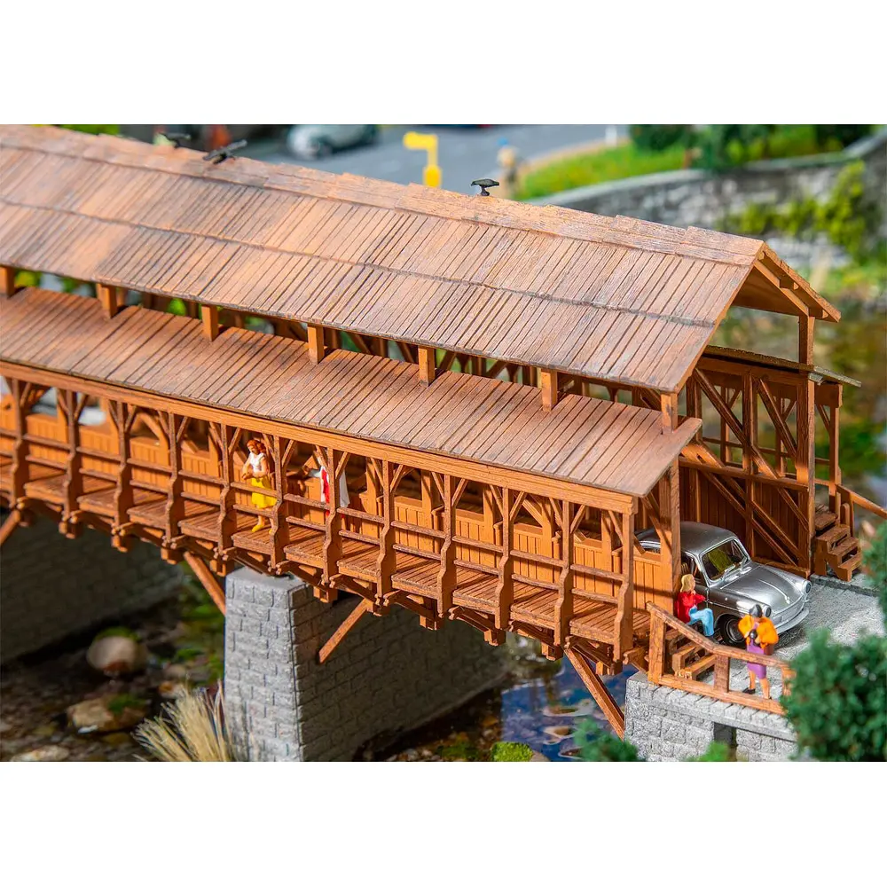Pont routier en bois Faller 120527 - HO : 1/87 - 385 x 80 x 120 mm - 3