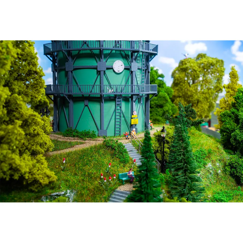 Gazomètre avec tuyauterie - Faller 130157 - HO 1/87 - EP II - 160 x 160 x 180 mm - 6