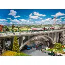 Pont ferroviaire moderne en arc Faller 120505 - HO : 1/87 - 1015 x 137 x 217 mm - 2