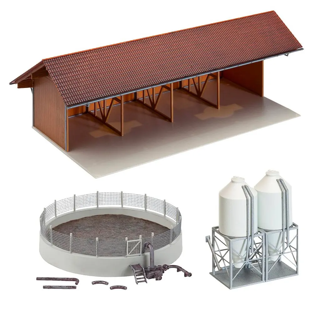 Abri matériel, fosse à lisier et silos à aliments - Faller 130584 - HO 1/87 - EP IV - 2