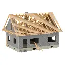 Maison en construction avec grue - Faller 130658 - HO 1/87 - 3
