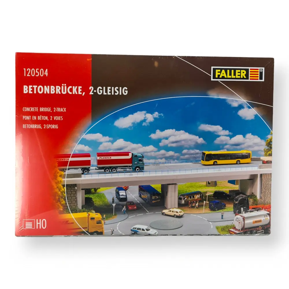 Pont ferroviaire 2 voies béton gris Faller 120504 - HO 1/87 EP VI - 5