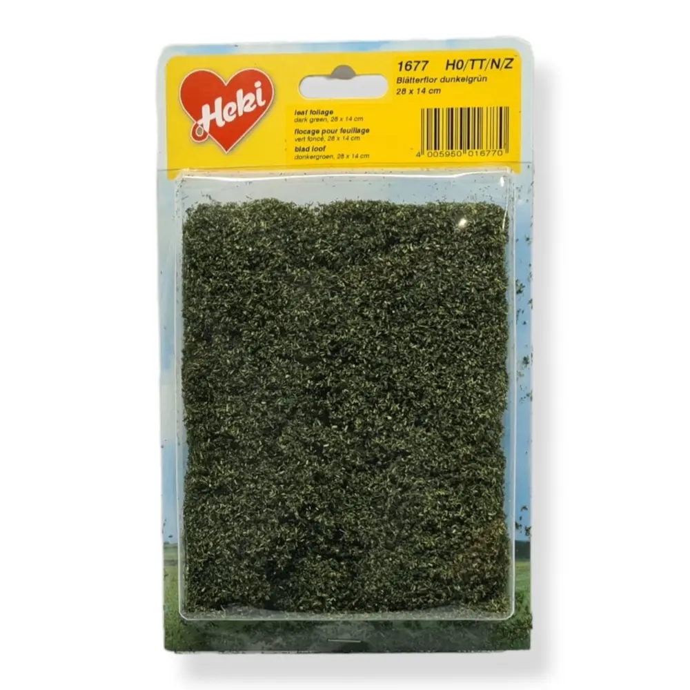 Flocage pour feuillage - Vert foncé - HEKI 1677 - Échelle HO / TT / N / Z - 280 x 140 mm - 2