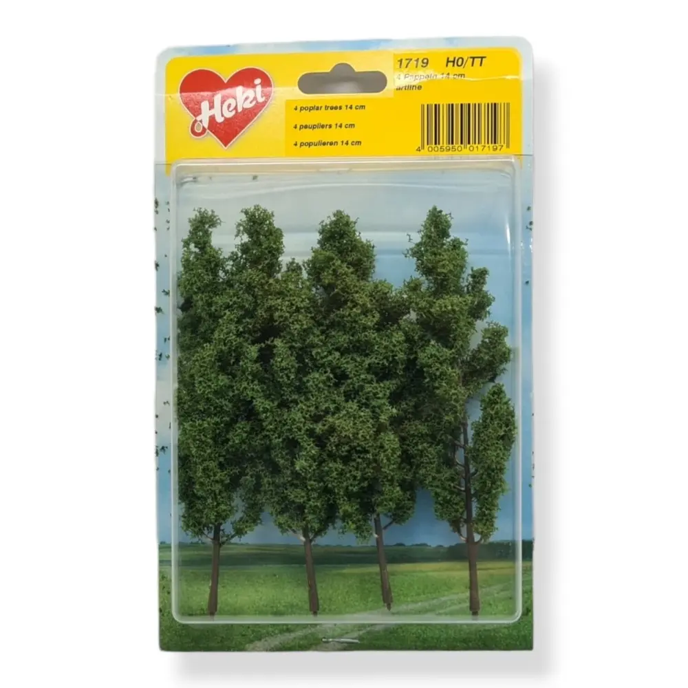 4 Peupliers - Vert foncé - HEKI 1719 - Échelle HO / TT - 140 mm - 2