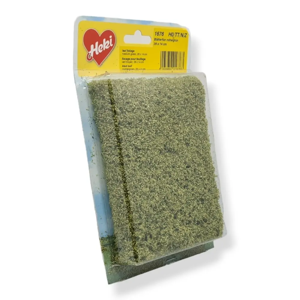 Flocage pour feuillage - Vert moyen - HEKI 1676 - Échelle HO / TT / N / Z - 280 x 140 mm - 3